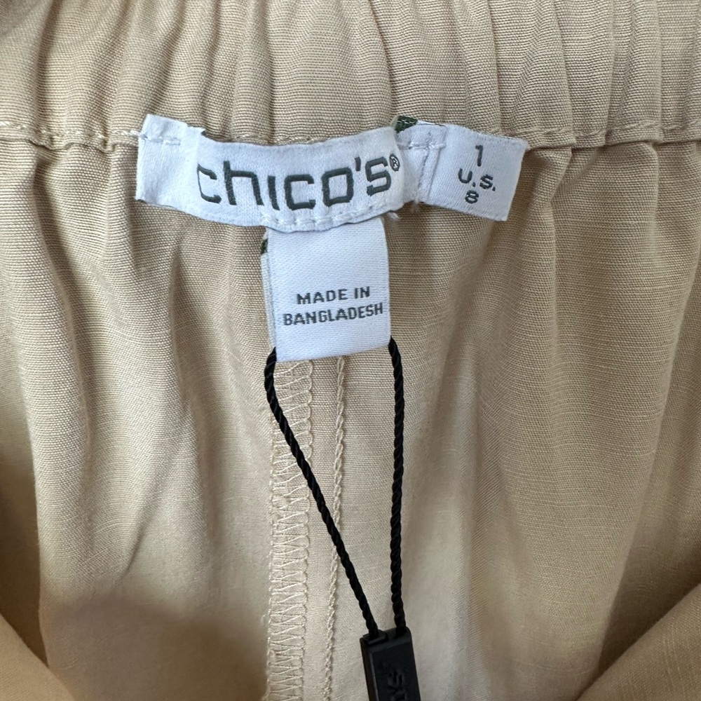 NWT Soft Tencel Linen blend Midi Skirt size M Chicos Pleated A line - Picture 4 of 13